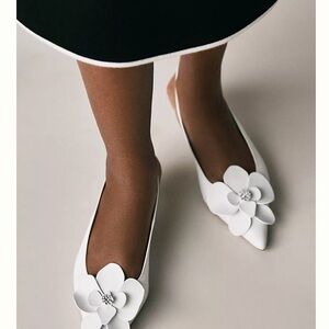 Anthropologie White Floral Heels